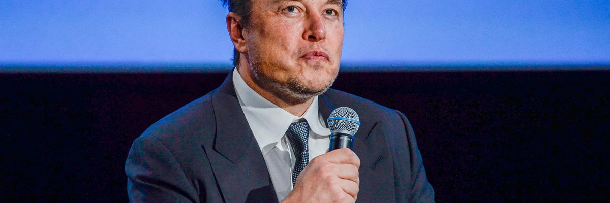 Elon Musk speaks at an event in Stavanger, Norway.