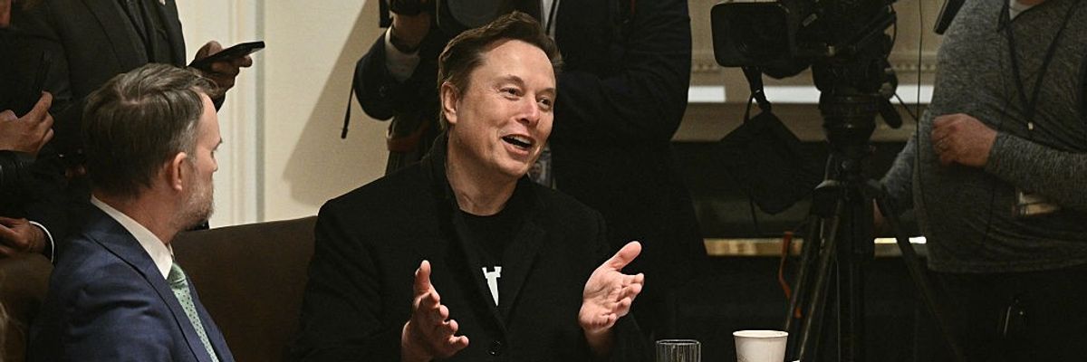 Elon Musk speaks during a Cabinet meeting