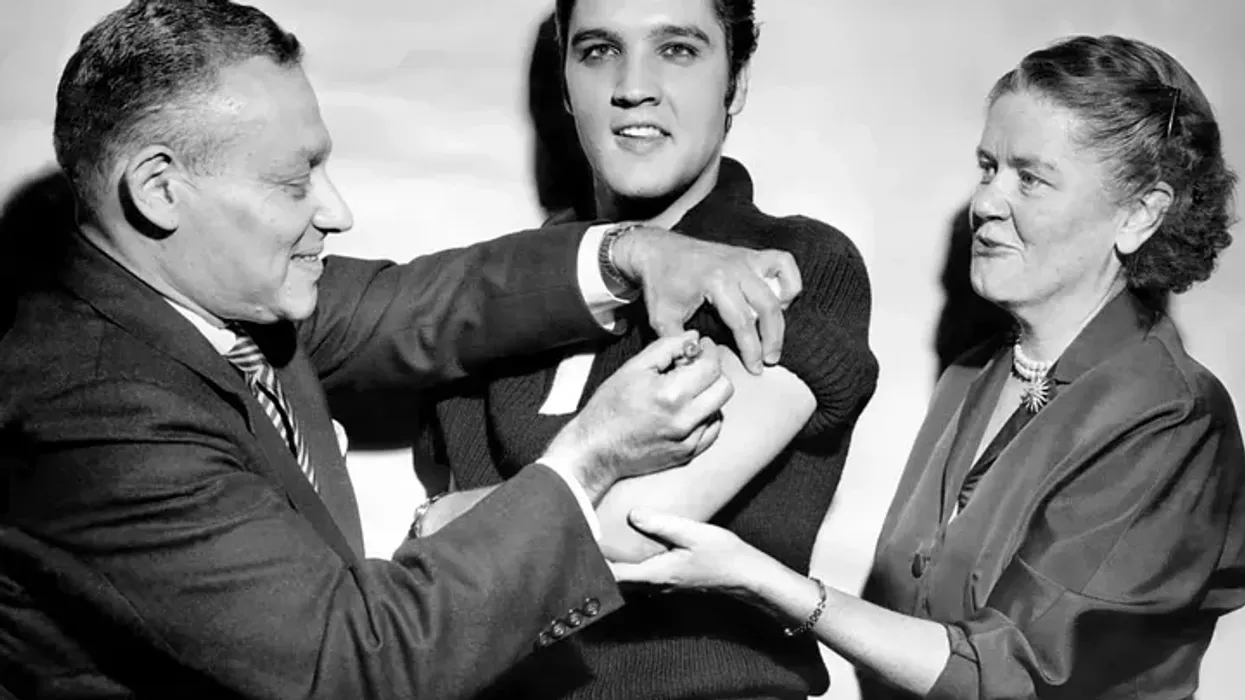 Elvis Presley being vaccinated on Ed Sullivan show