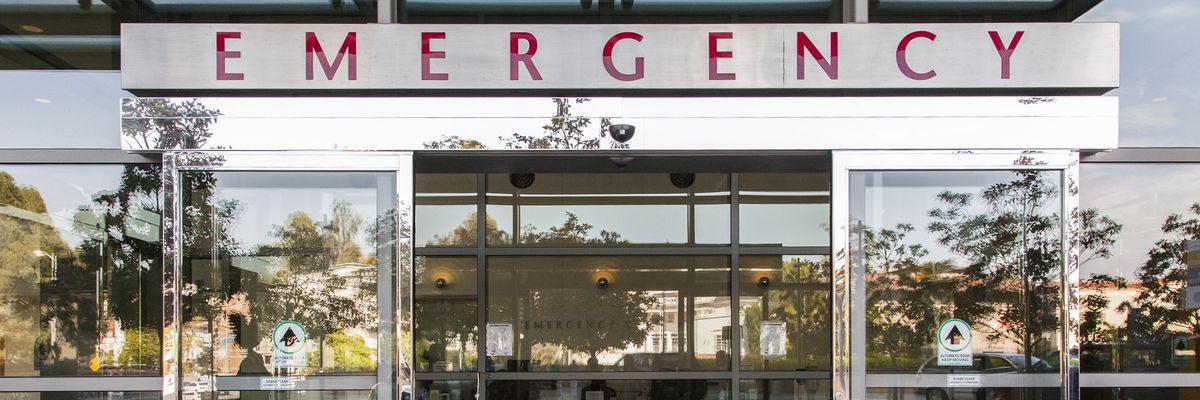 Emergency room sliding doors.