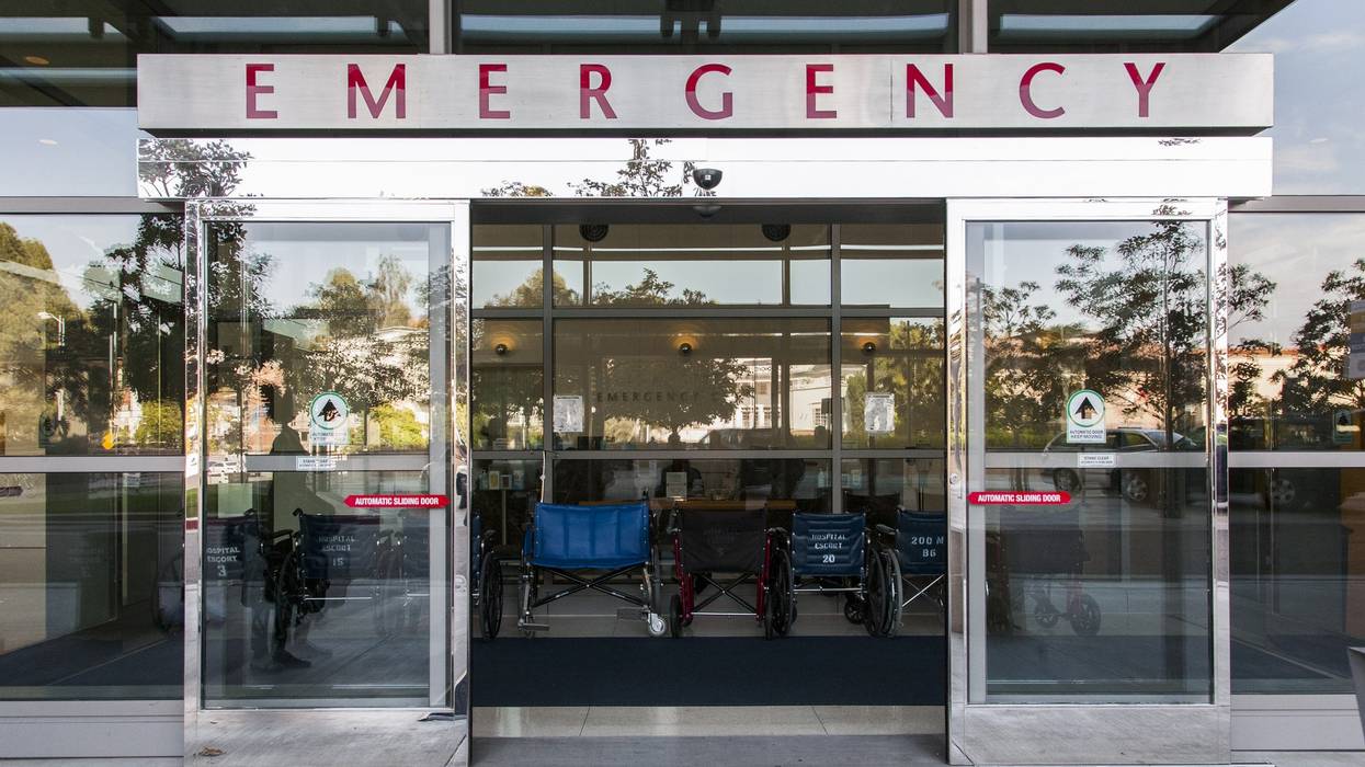 Emergency room sliding doors.