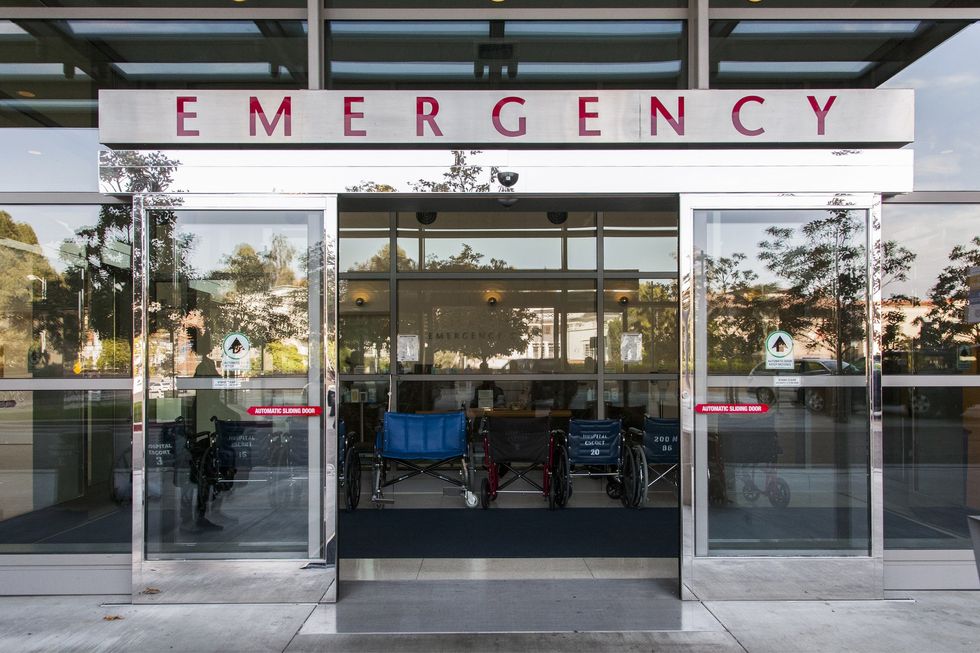 Emergency room sliding doors.