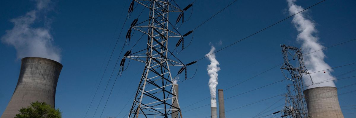 Emissions rise from a coal-fired power plant