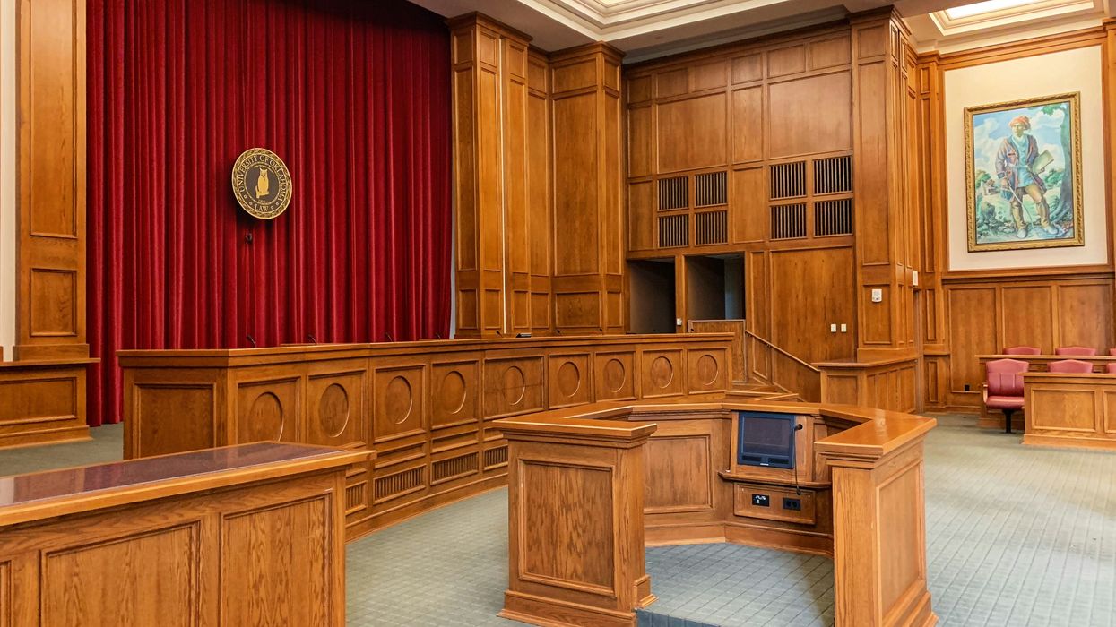 Empty trial court interior.