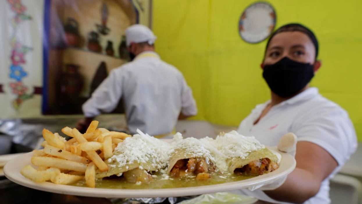 Enchiladas on a plate in Mexico