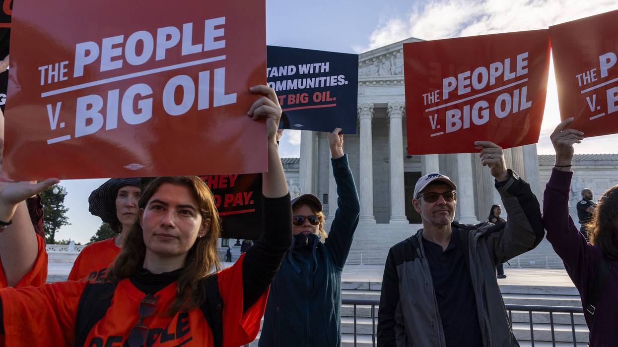 Environmental Activists Protest Against Oil Companies As Supreme Court Begins New Term
