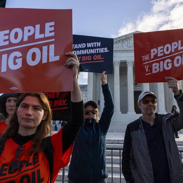 Environmental Activists Protest Against Oil Companies As Supreme Court Begins New Term