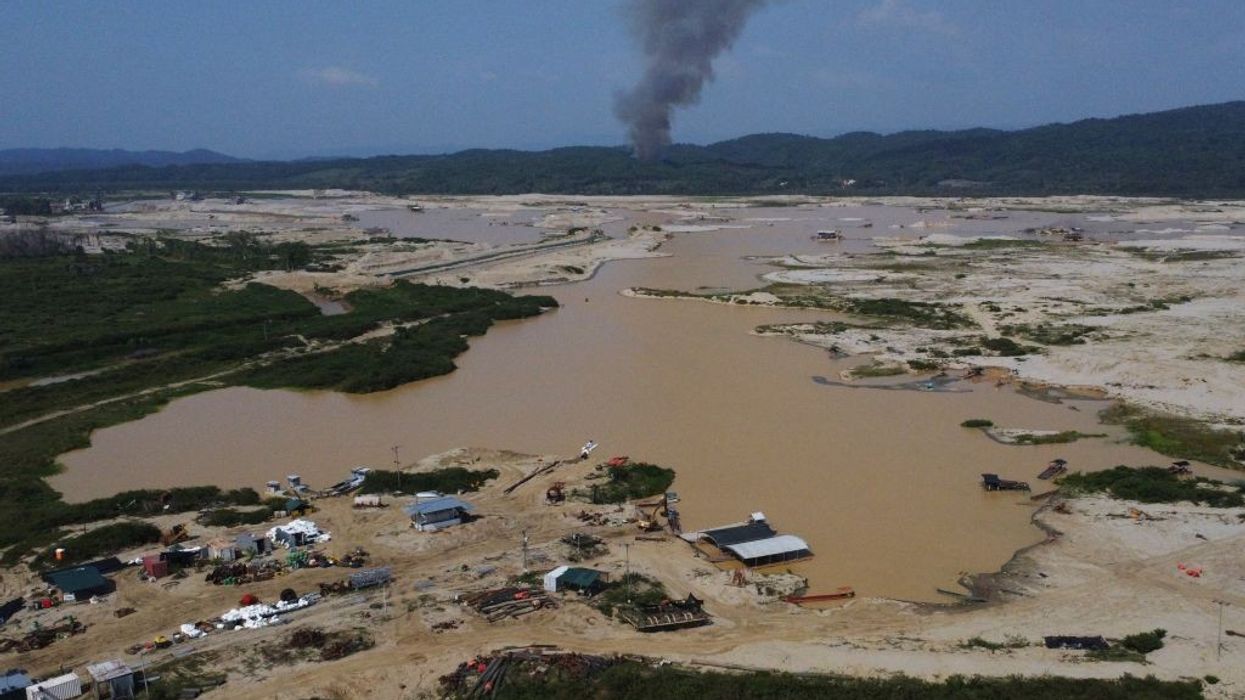 Environmental damage from mining in Colombia.