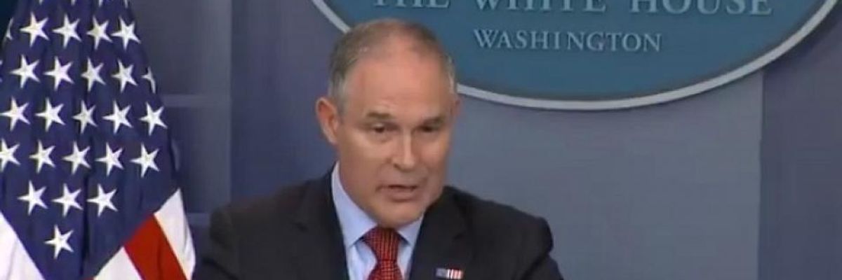 Pruitt Offers 'Incoherent Distortions of Reality' in Defense of Paris Exit