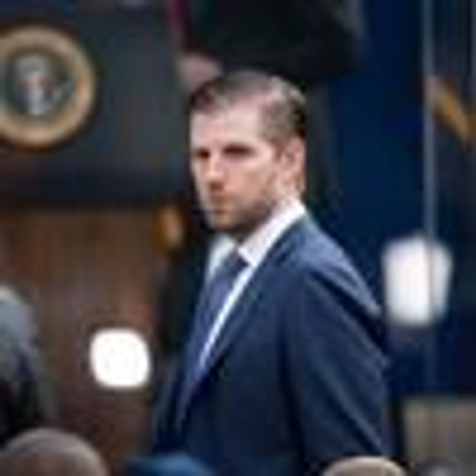 Eric Trump appears at an event