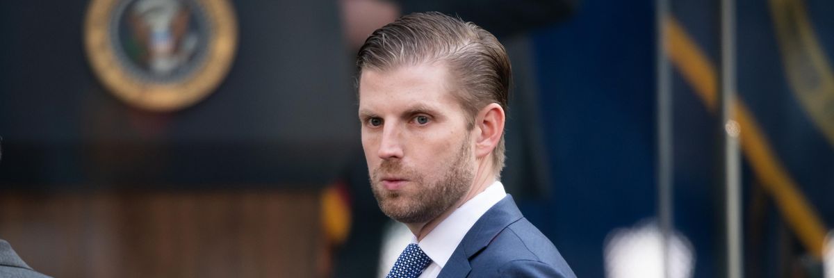 Eric Trump appears at an event