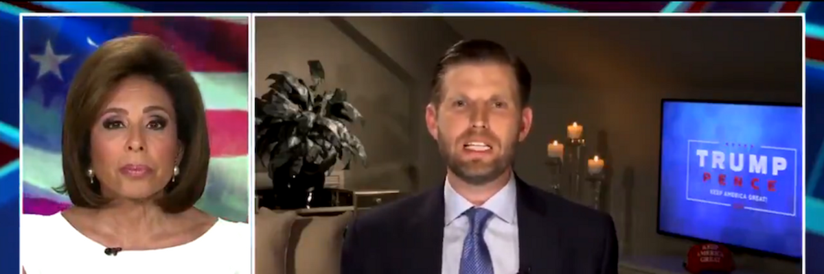 Eric Trump Goes on Fox News to Claim That Coronavirus Lockdowns Being Used to Hurt His Father's Re-Election Bid