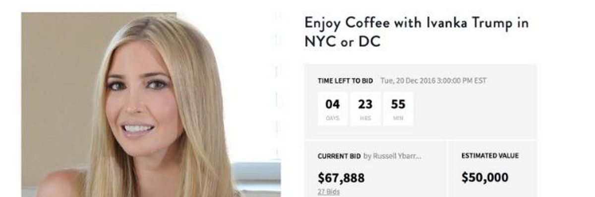 'Coffee With Ivanka' Auction Latest Evidence of Ethics-Free Trump Family