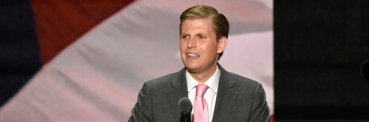 Eric Trump Defense Backfires Spectacularly as He Declares Only Color His Father Sees Is "Green"