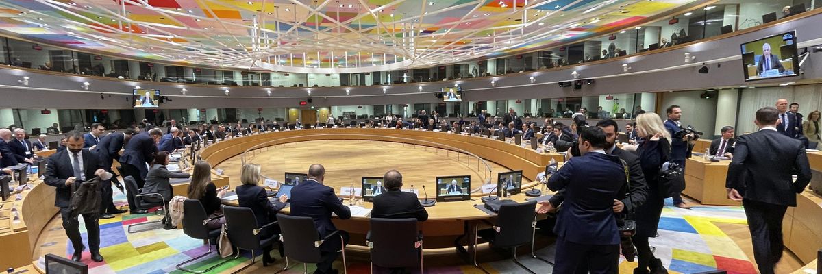 European Union foreign ministers meet in Brussels on December 12, 2022.