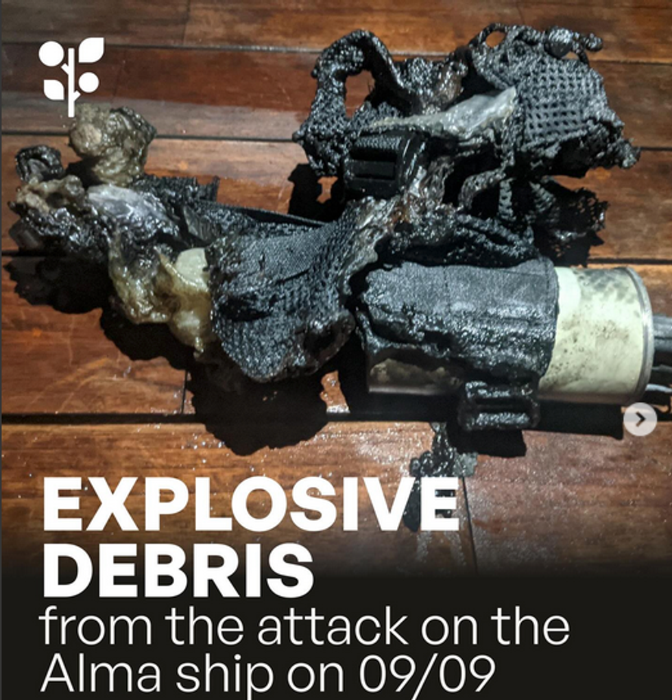 Explosive debris Gaza flotilla