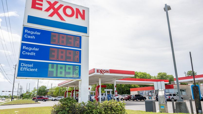Exxon gas prices are displayed in Texas