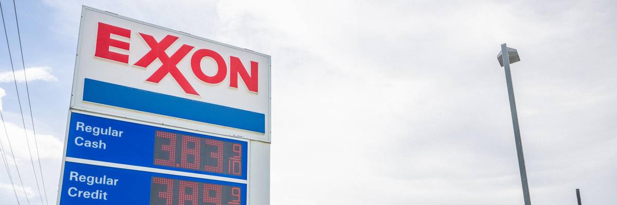 Exxon gas prices are displayed in Texas