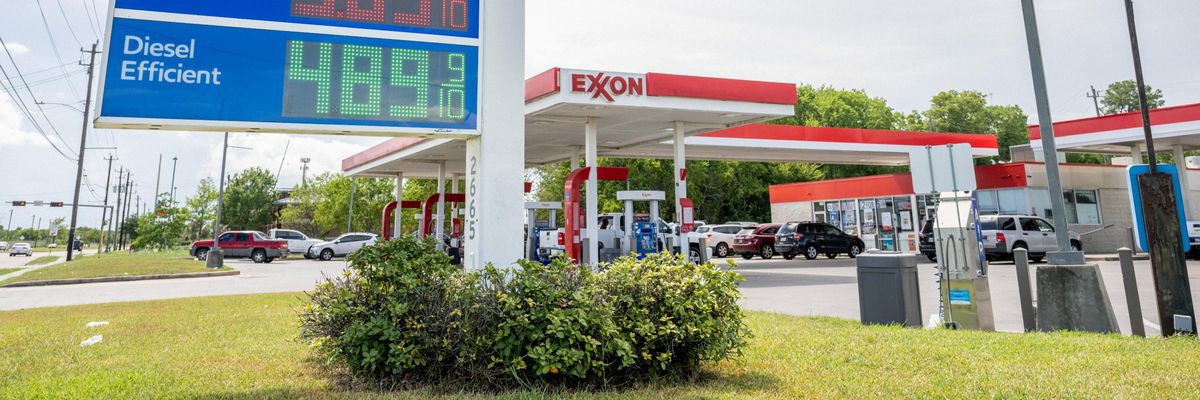 Exxon gas prices are displayed in Texas
