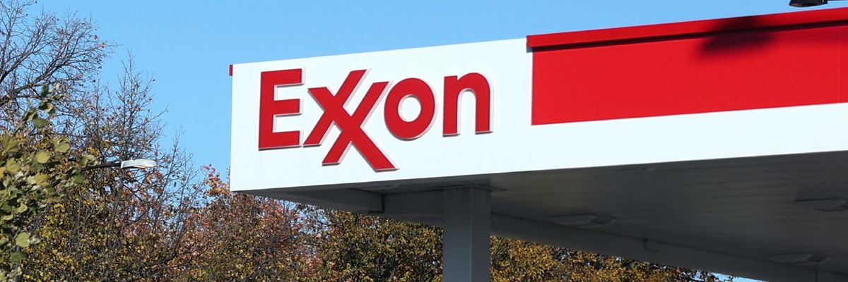 Exxon logo is seen on the gas station in Chicago