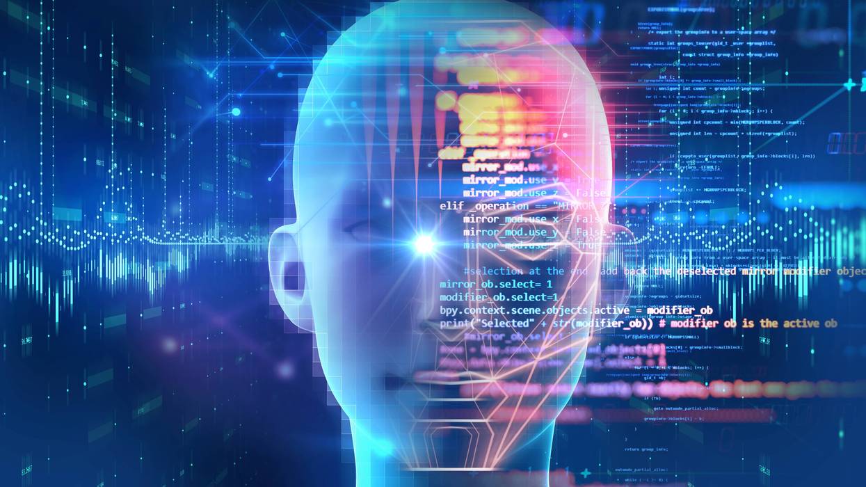 Face detection and recognition of digital human 3d illustration.