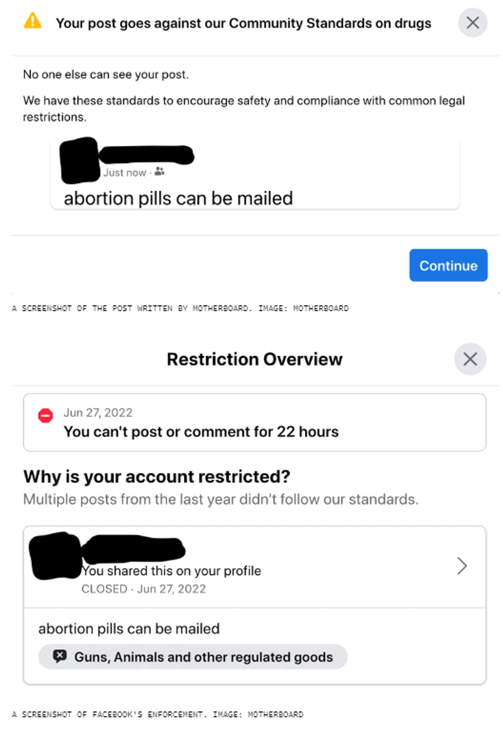 Facebook is removing posts that say abortion pills can be mailed (Source: Vice)