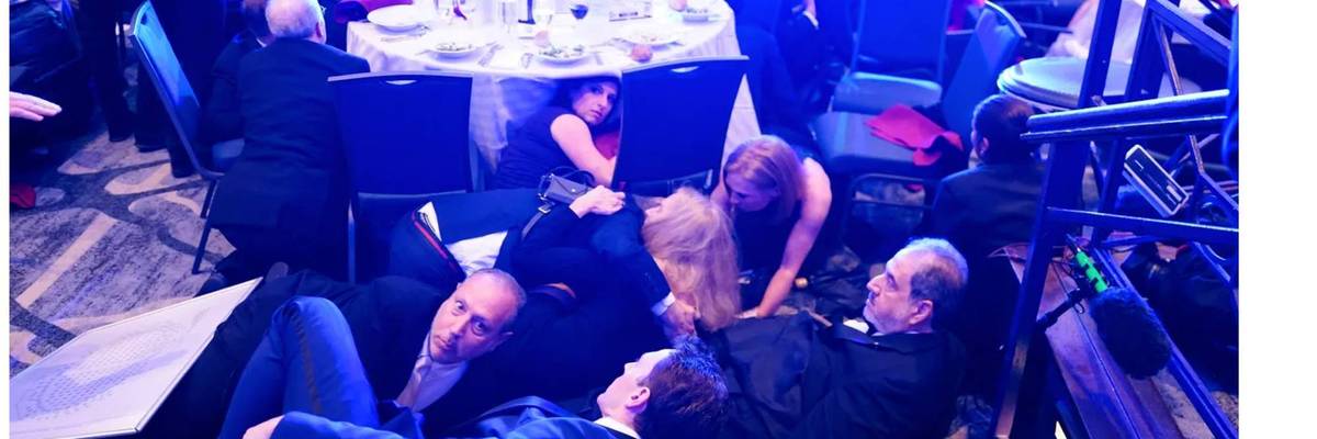 Faced with gun violence, journalists hide under tables like their kids under desks