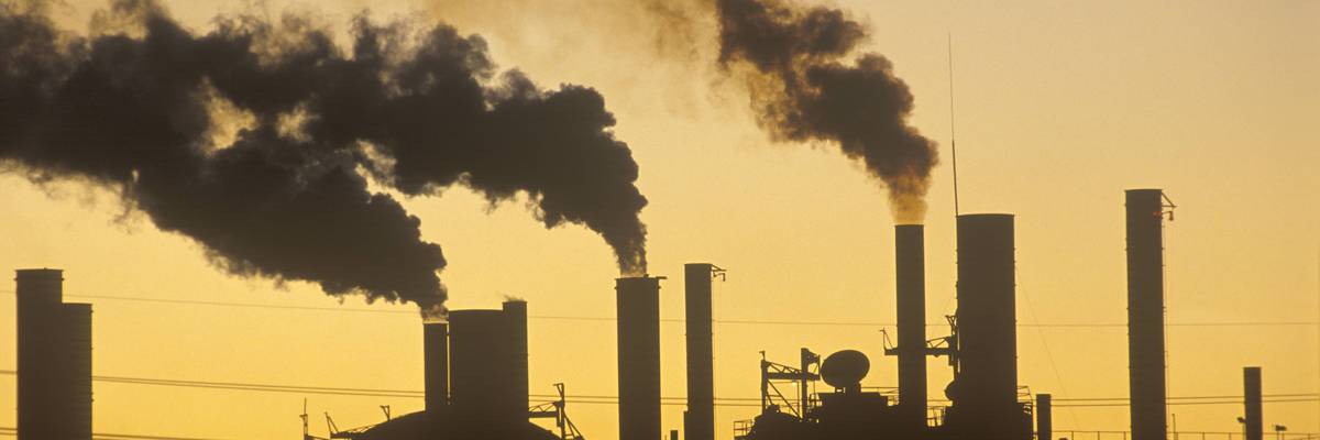 Factory at sunset in Cleveland, Ohio