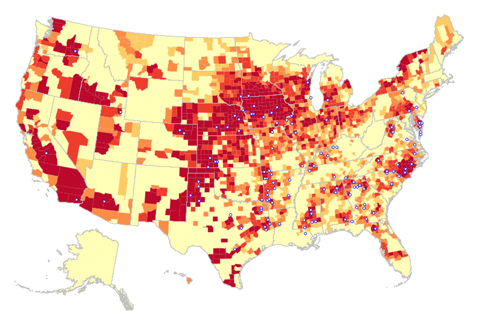 Factory Farm Map of USA