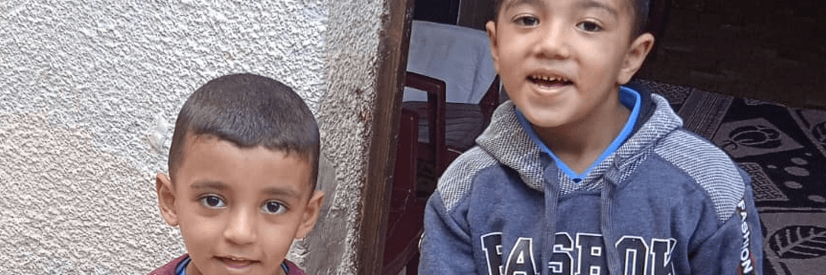 Fadi, 11, and Goma Abu Assi, 8
