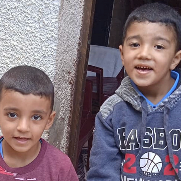 Fadi, 11, and Goma Abu Assi, 8