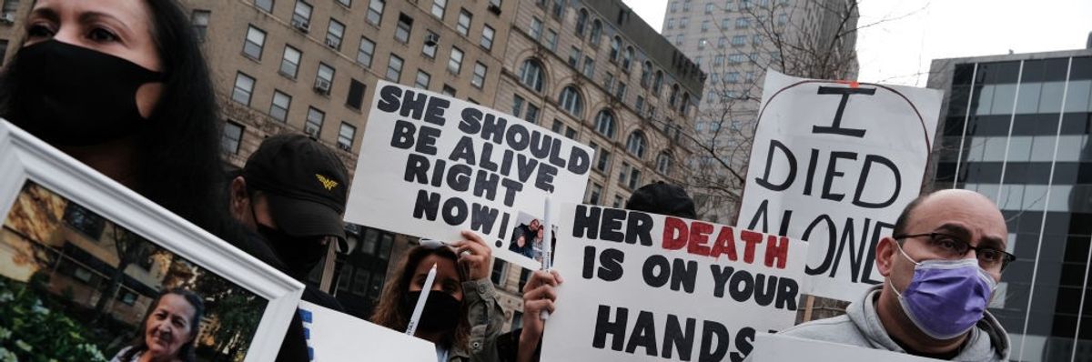 Families Who've Lost Seniors In Nursing Homes To Covid Hold Rally In New York