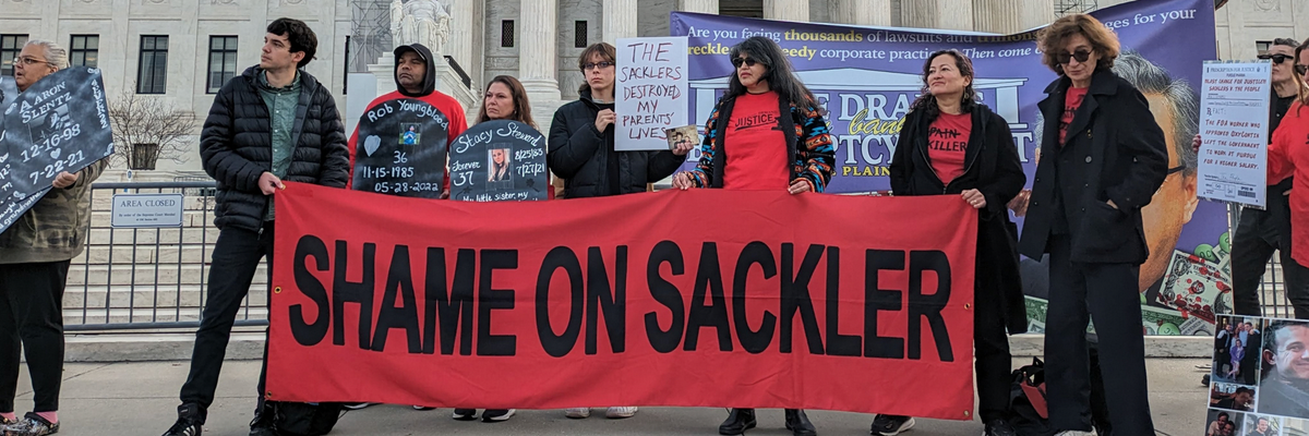 Family members who lost loved ones to the opioid epidemic rallied at the U.S. Supreme Court