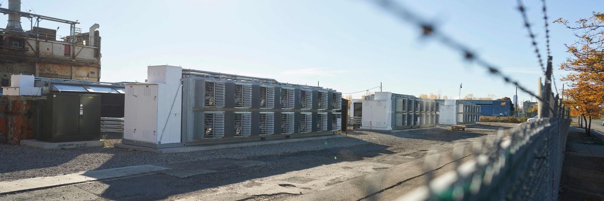 Fans cool the servers at the US Bitcoin facility in Niagara Falls