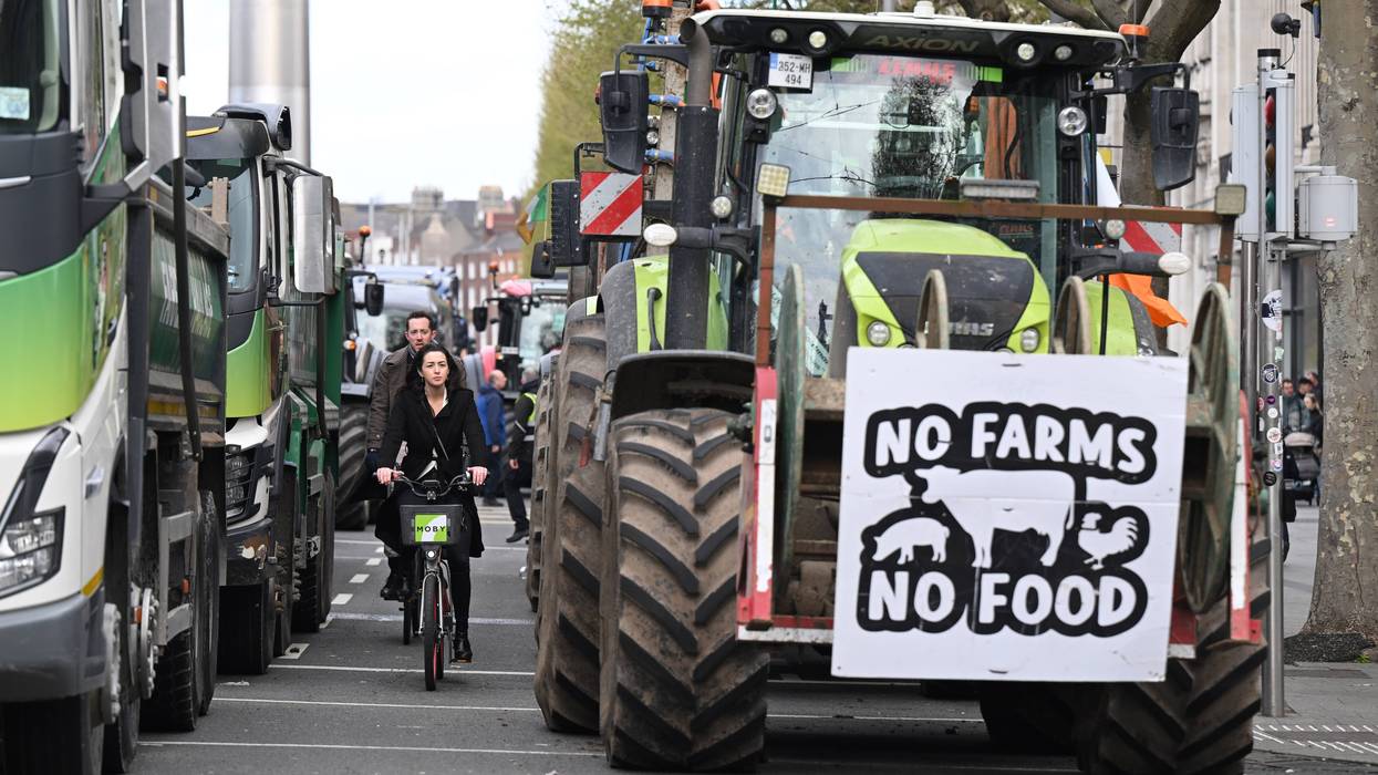Farmers And Truckers Stage Fuel Protest in Dublin
