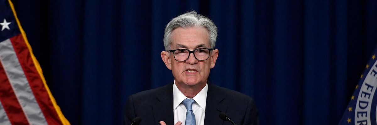 Fed Chair Jerome Powell speaks at a press conference