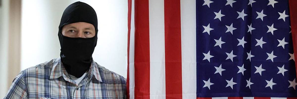 federal agent and American Flag