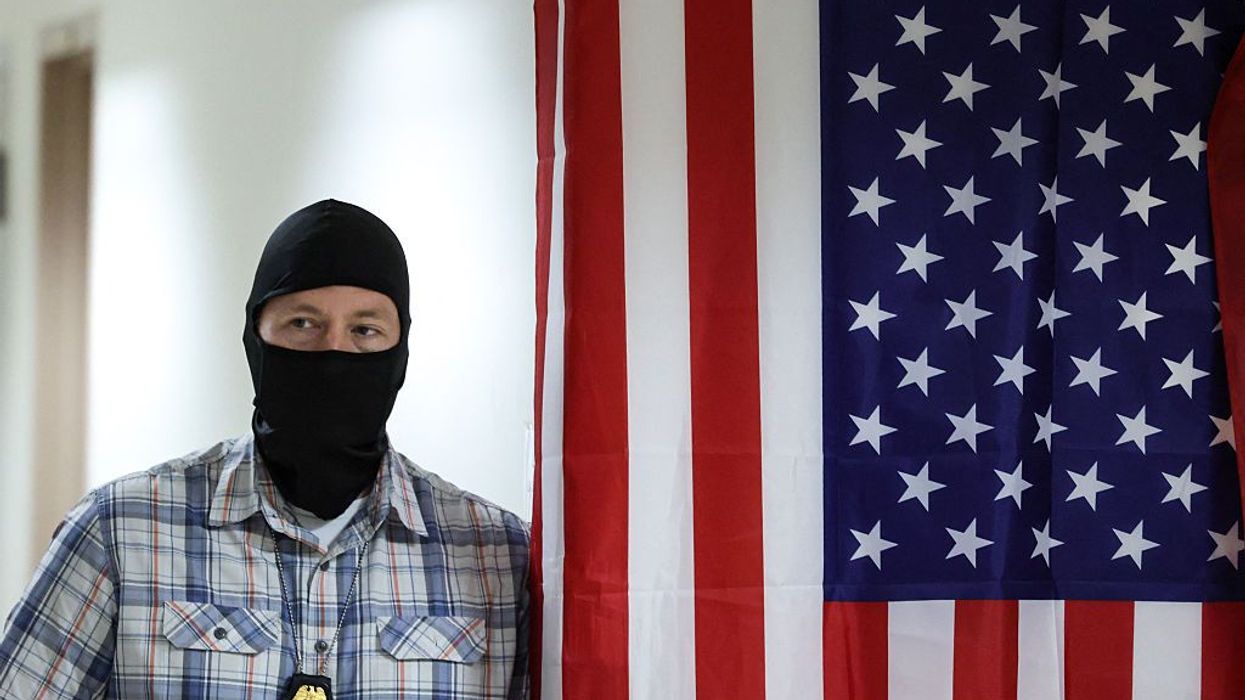 federal agent and American Flag