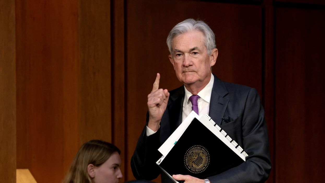 Federal Reserve Chair Jerome Powell arrives to testify before the Senate Banking Committee
