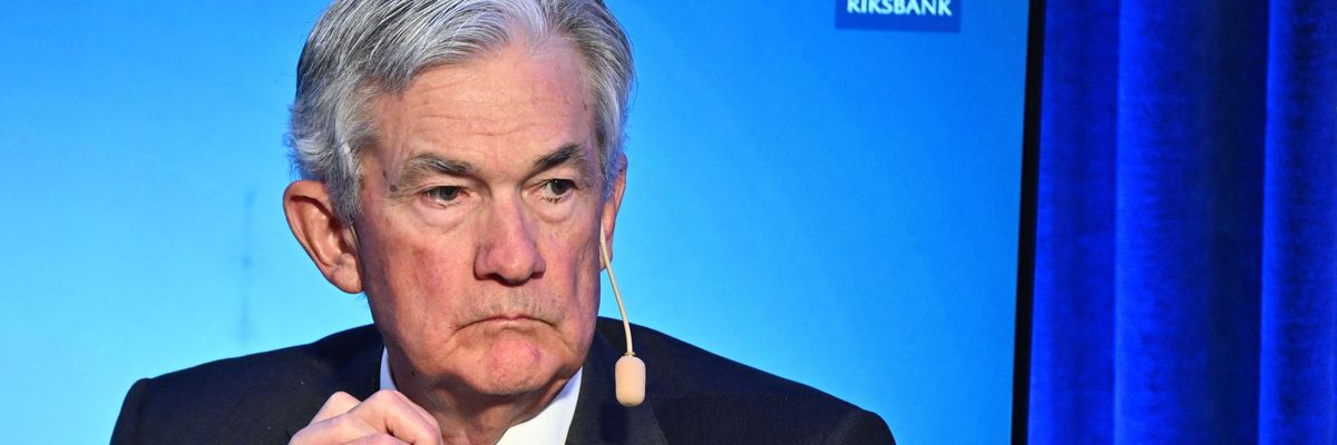 Federal Reserve Chair Jerome Powell attends a symposium