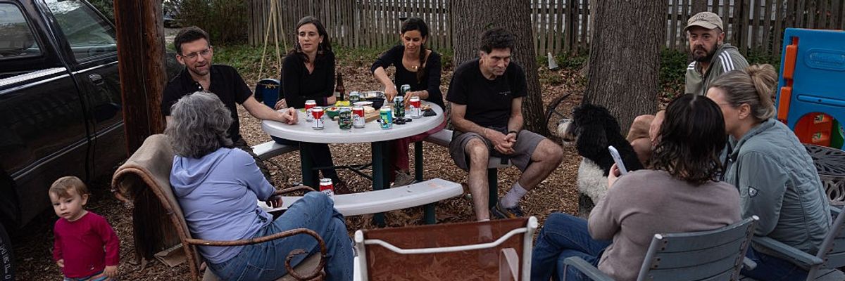 Federal workers fired by DOGE sitting around and drinking beer