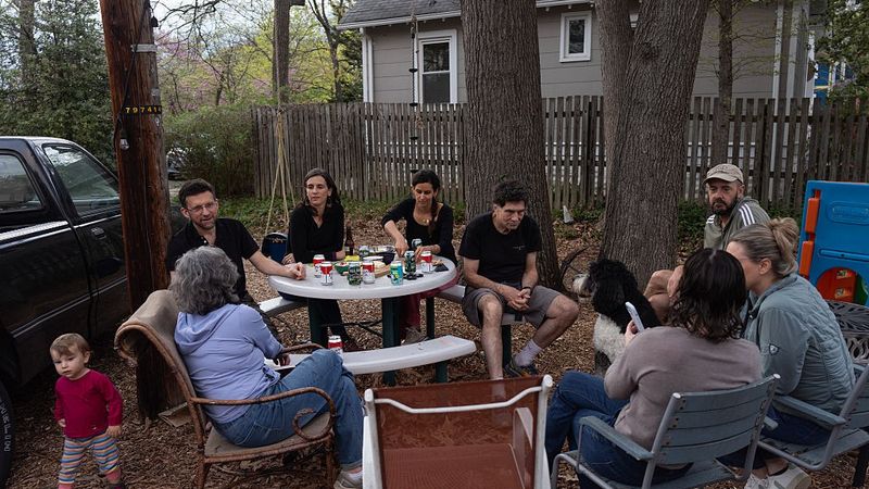 Federal workers fired by DOGE sitting around and drinking beer