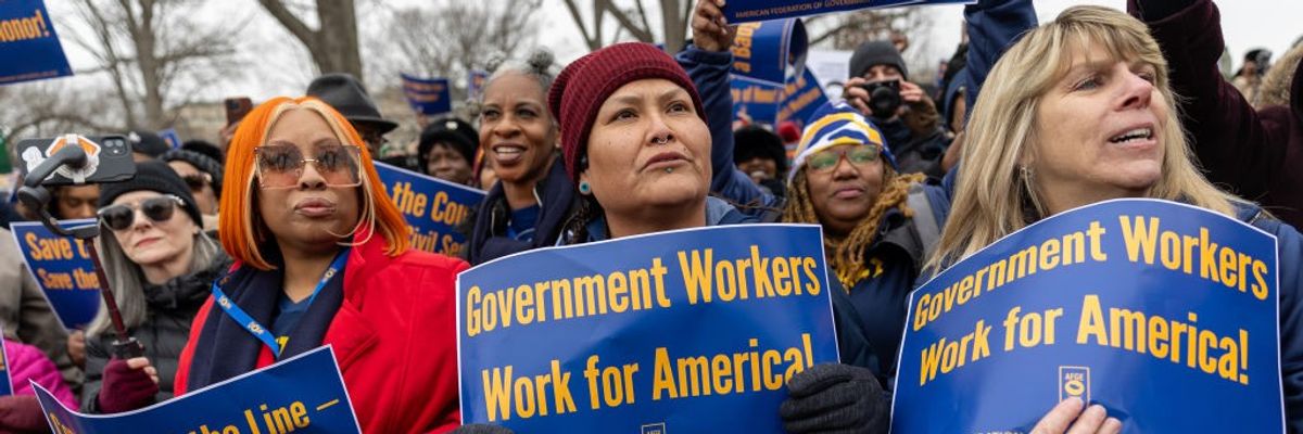 Federal workers rally against Trump-Musk purge