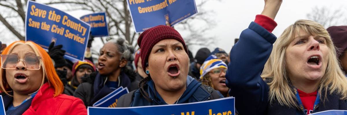 Federal workers rally in Washington