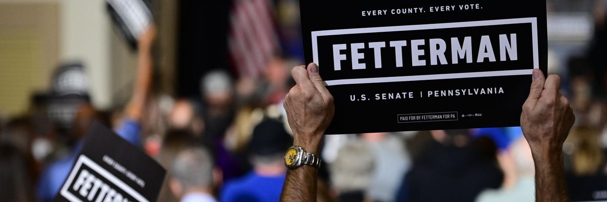 Fetterman sign at rally