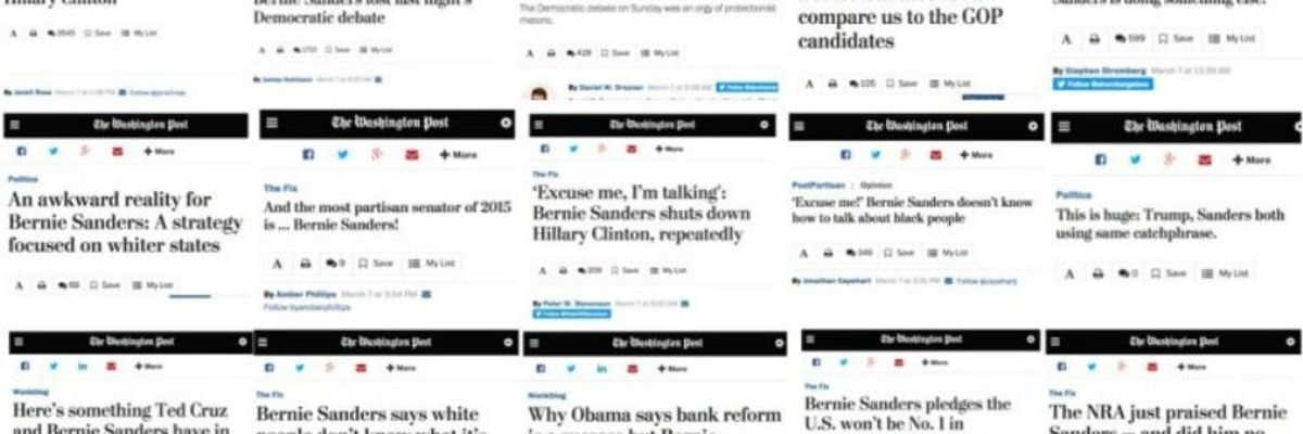 Washington Post Ran 16 Negative Stories on Bernie Sanders in 16 Hours
