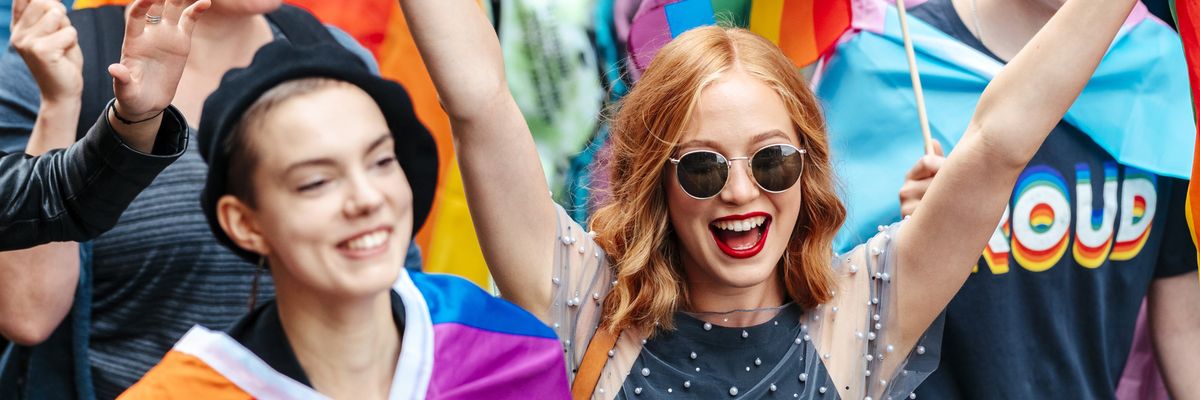 Finnish people celebrate LGBTQ+ pride in Helsinki, Finland