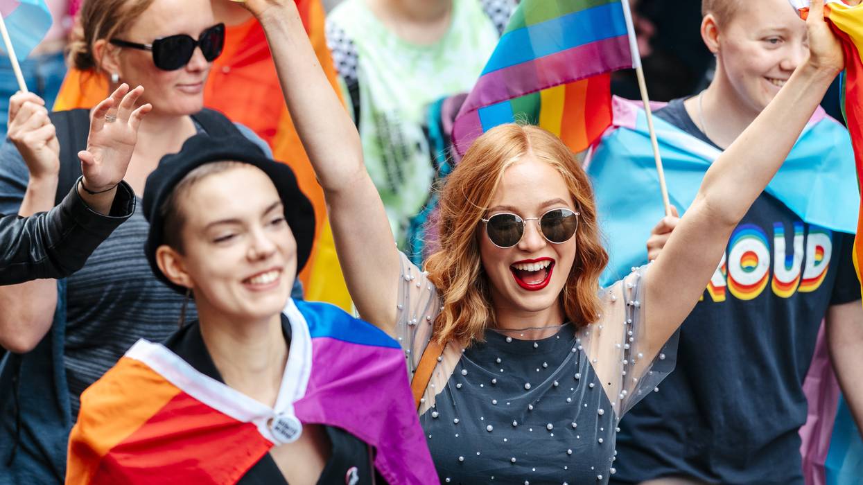 Finnish people celebrate LGBTQ+ pride in Helsinki, Finland