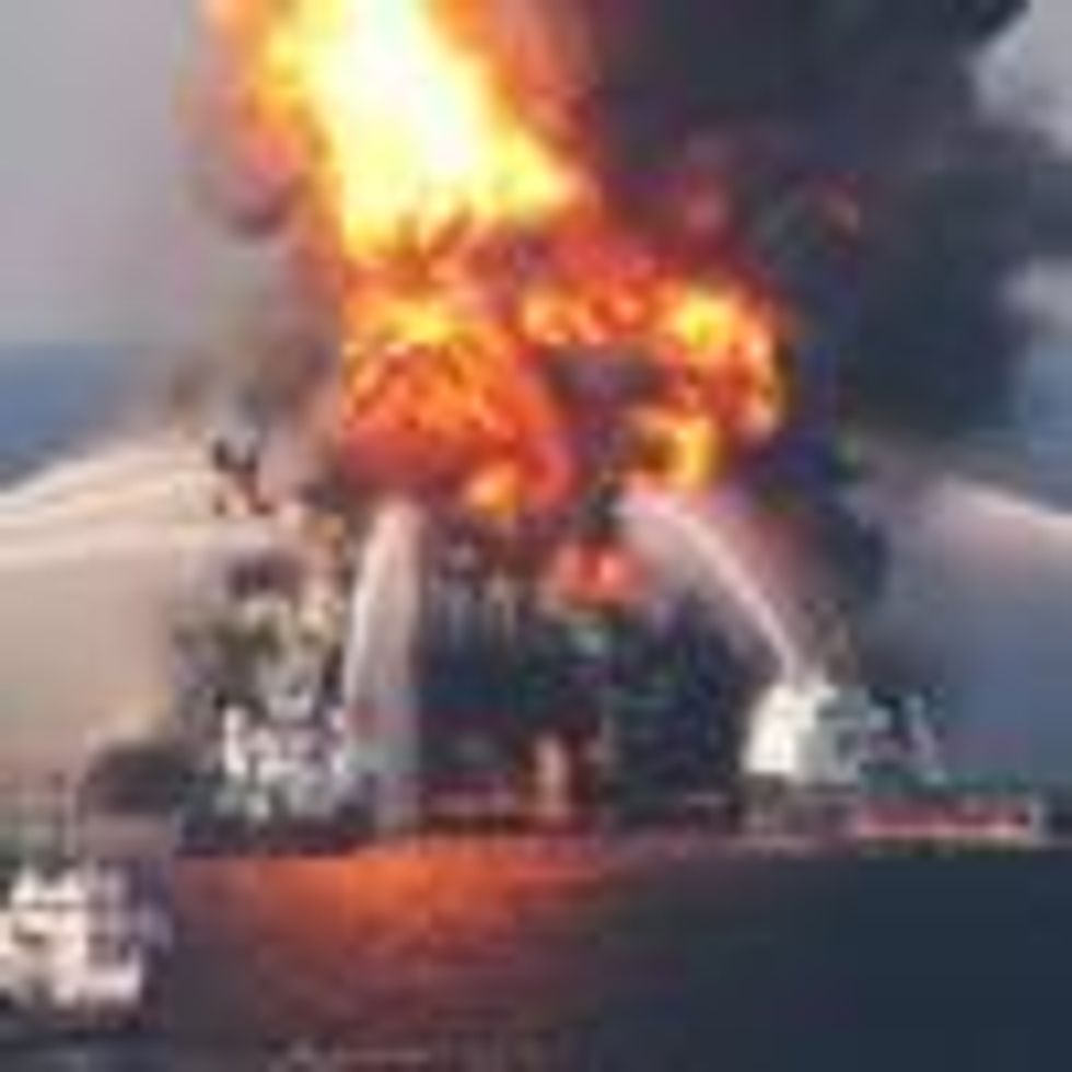 Fire boats battle a fire at the offshore oil rig Deepwater Horizon on April 21, 2010 in the Gulf of Mexico off the coast of Louisiana. (Photo: U.S. Coast Guard via Getty Images)