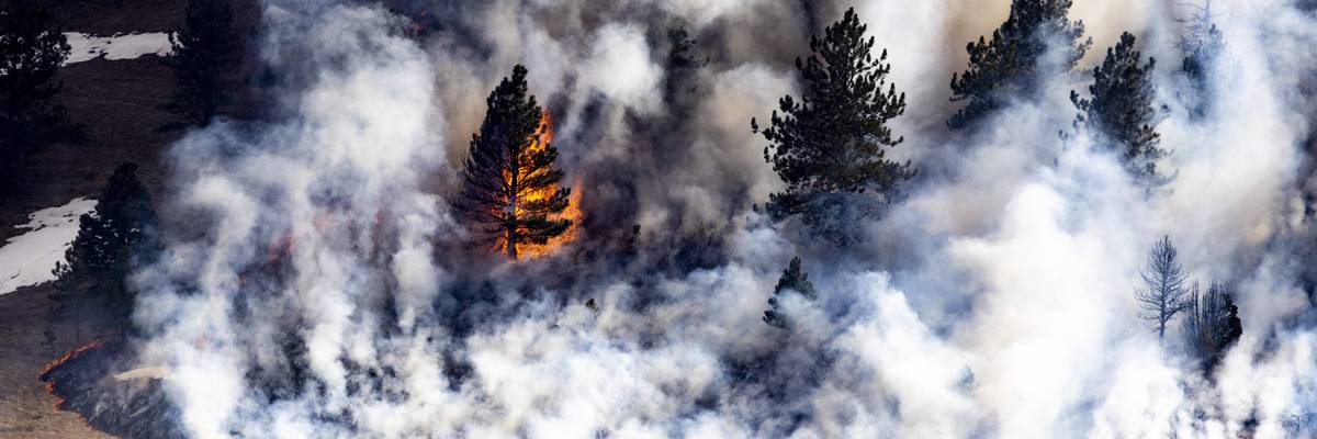 Fire burns in Boulder, Colorado